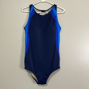 Swimsuits for all Women One Piece Blue Stripes Size 18 NWOT